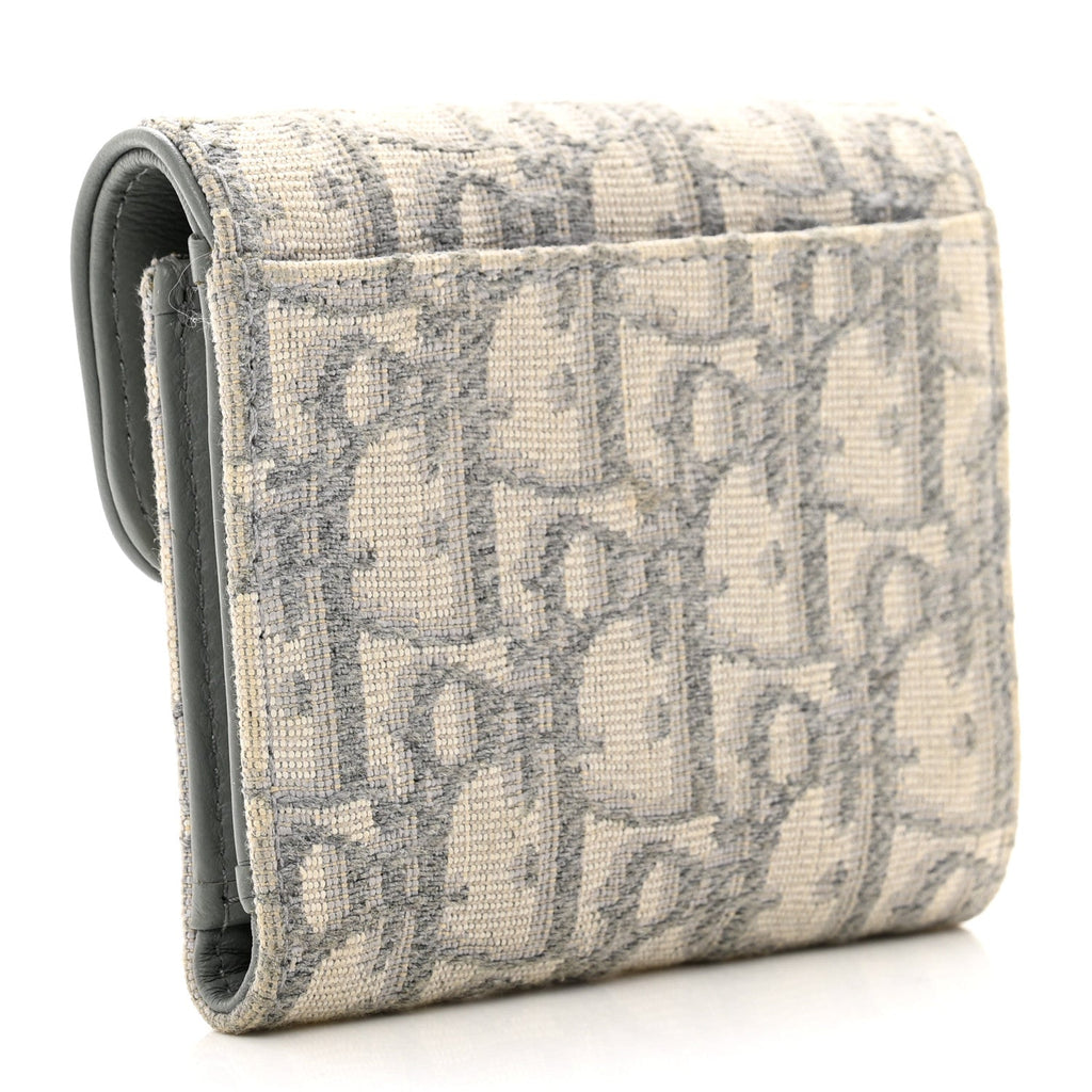 DIOR OBLIQUE SADDLE LOTUS TRI-FOLD WALLET