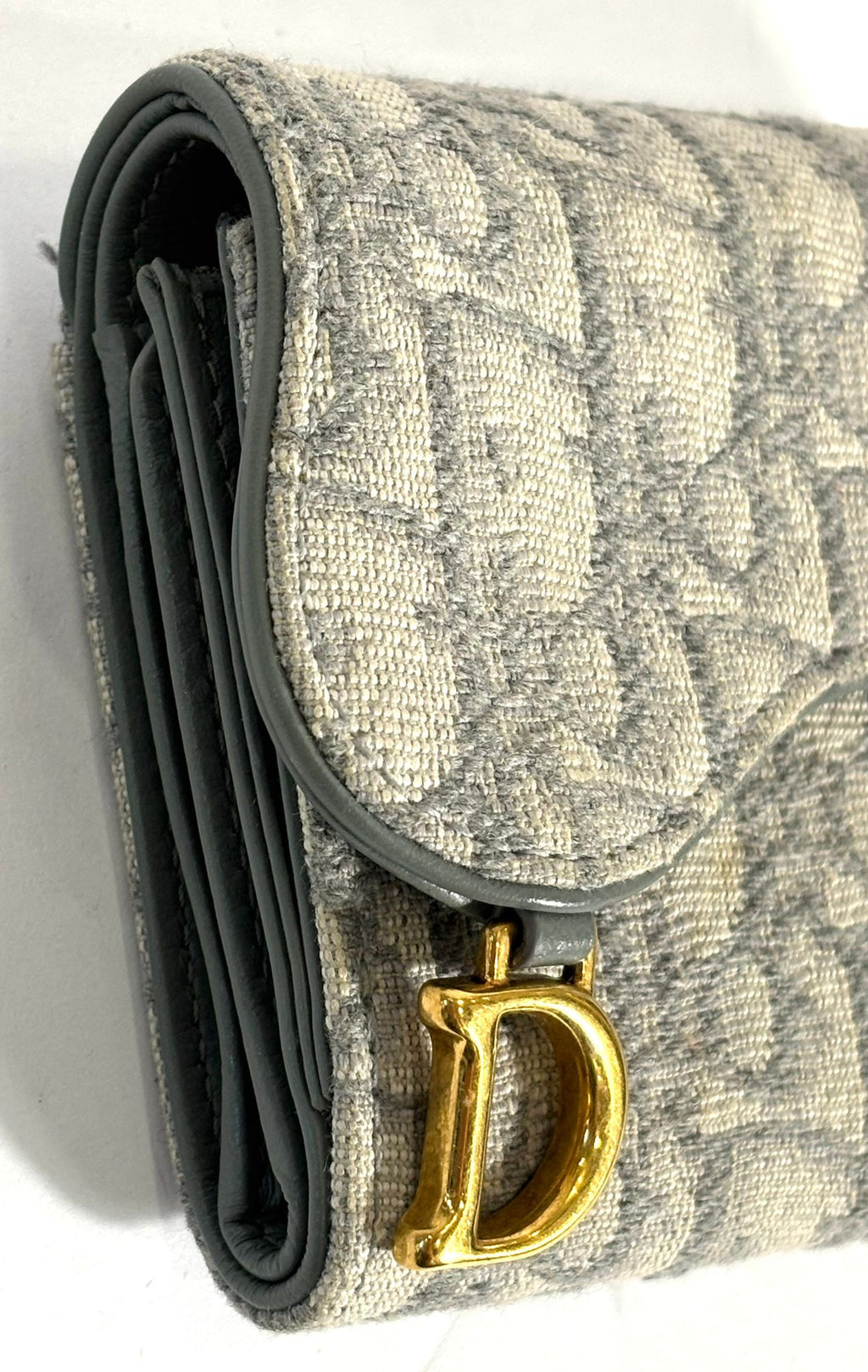 DIOR OBLIQUE SADDLE LOTUS TRI-FOLD WALLET