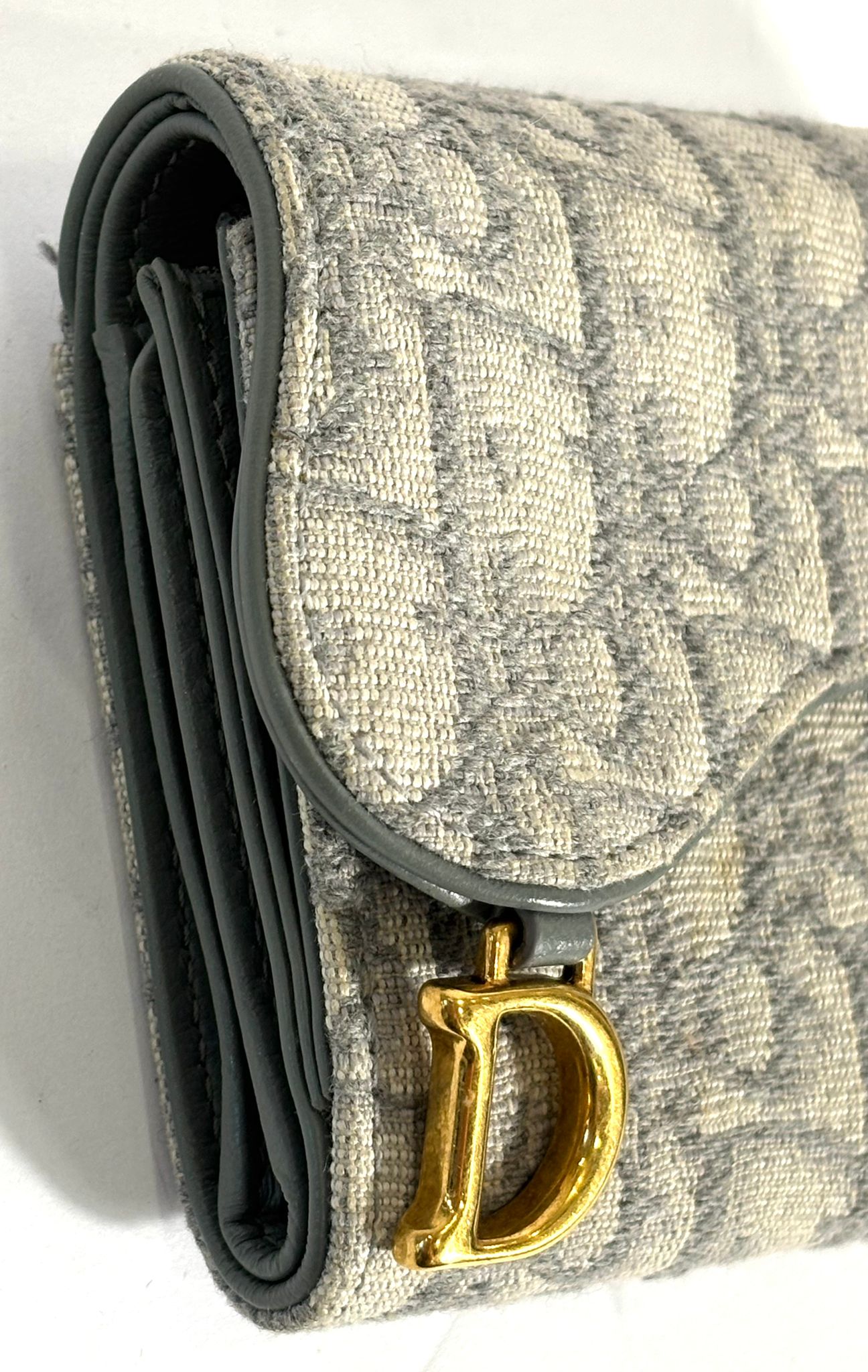 DIOR OBLIQUE SADDLE LOTUS TRI-FOLD WALLET