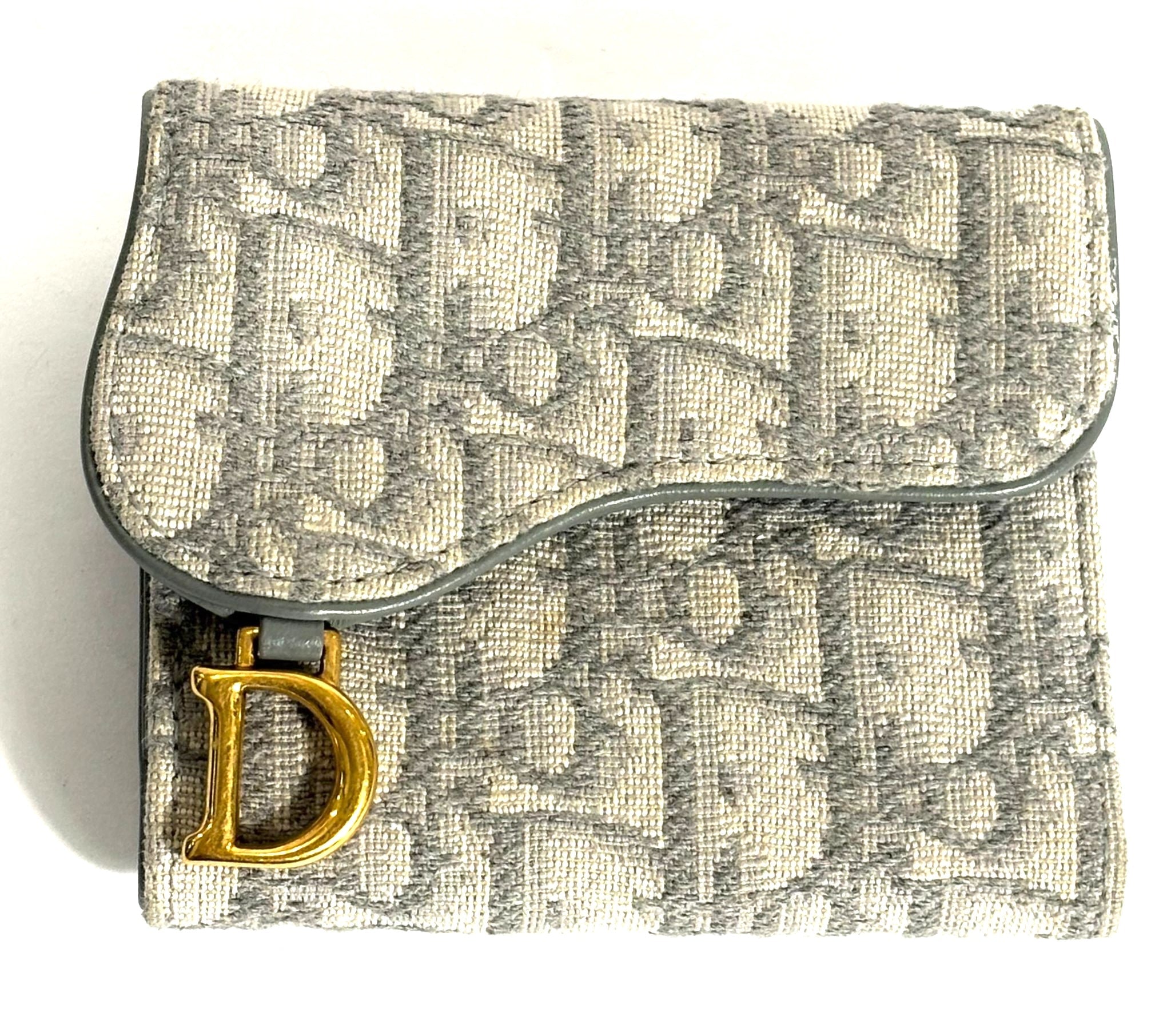 DIOR OBLIQUE SADDLE LOTUS TRI-FOLD WALLET