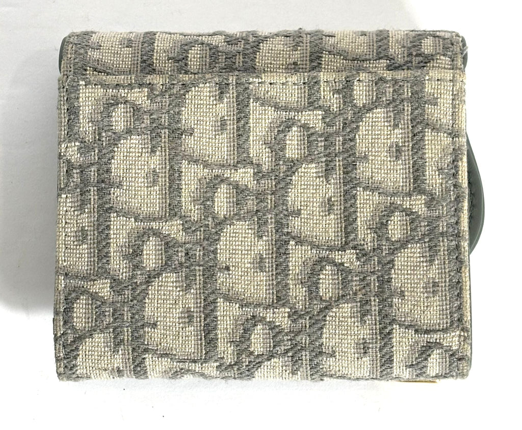 DIOR OBLIQUE SADDLE LOTUS TRI-FOLD WALLET