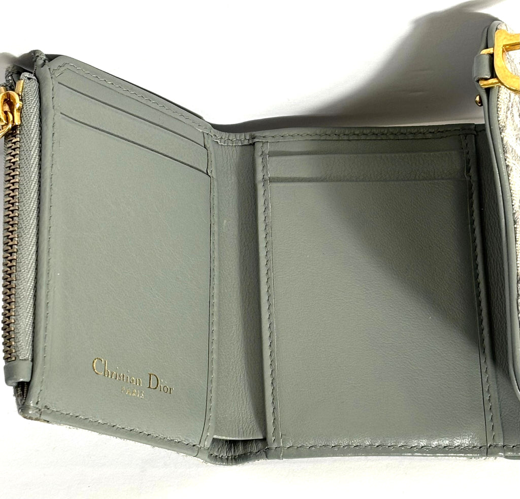 DIOR OBLIQUE SADDLE LOTUS TRI-FOLD WALLET