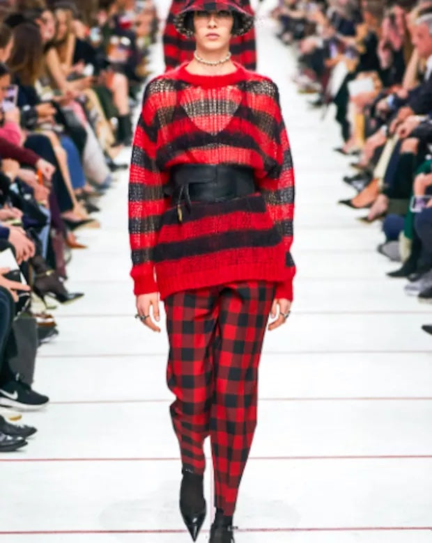 CHRISTIAN DIOR PLAID VEIL BUCKET HAT