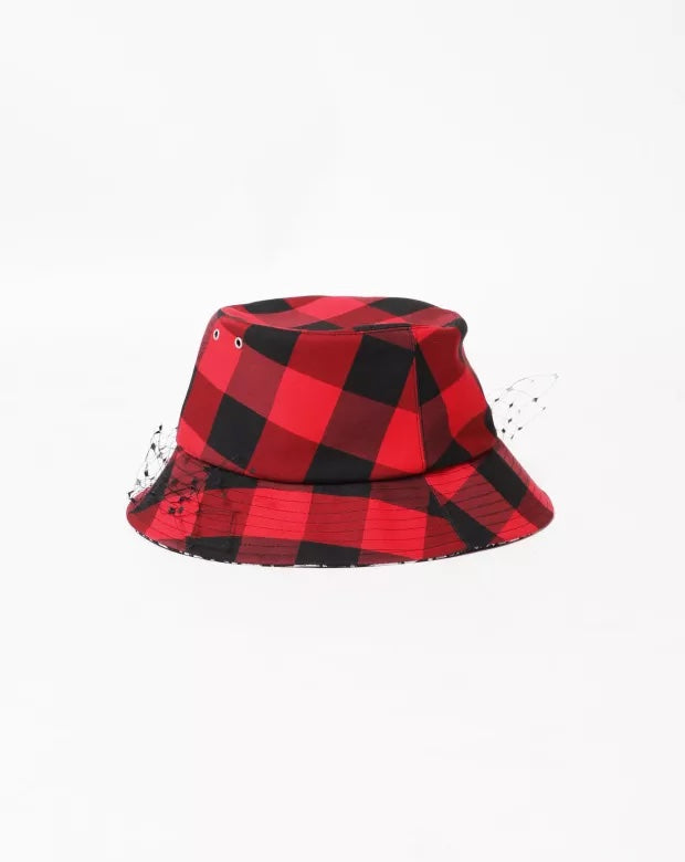 CHRISTIAN DIOR PLAID VEIL BUCKET HAT