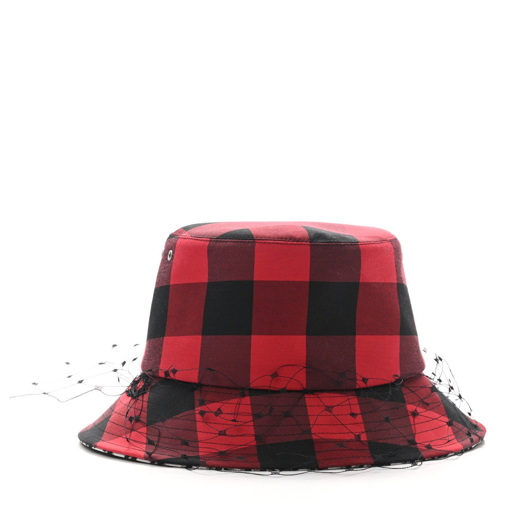 CHRISTIAN DIOR PLAID VEIL BUCKET HAT