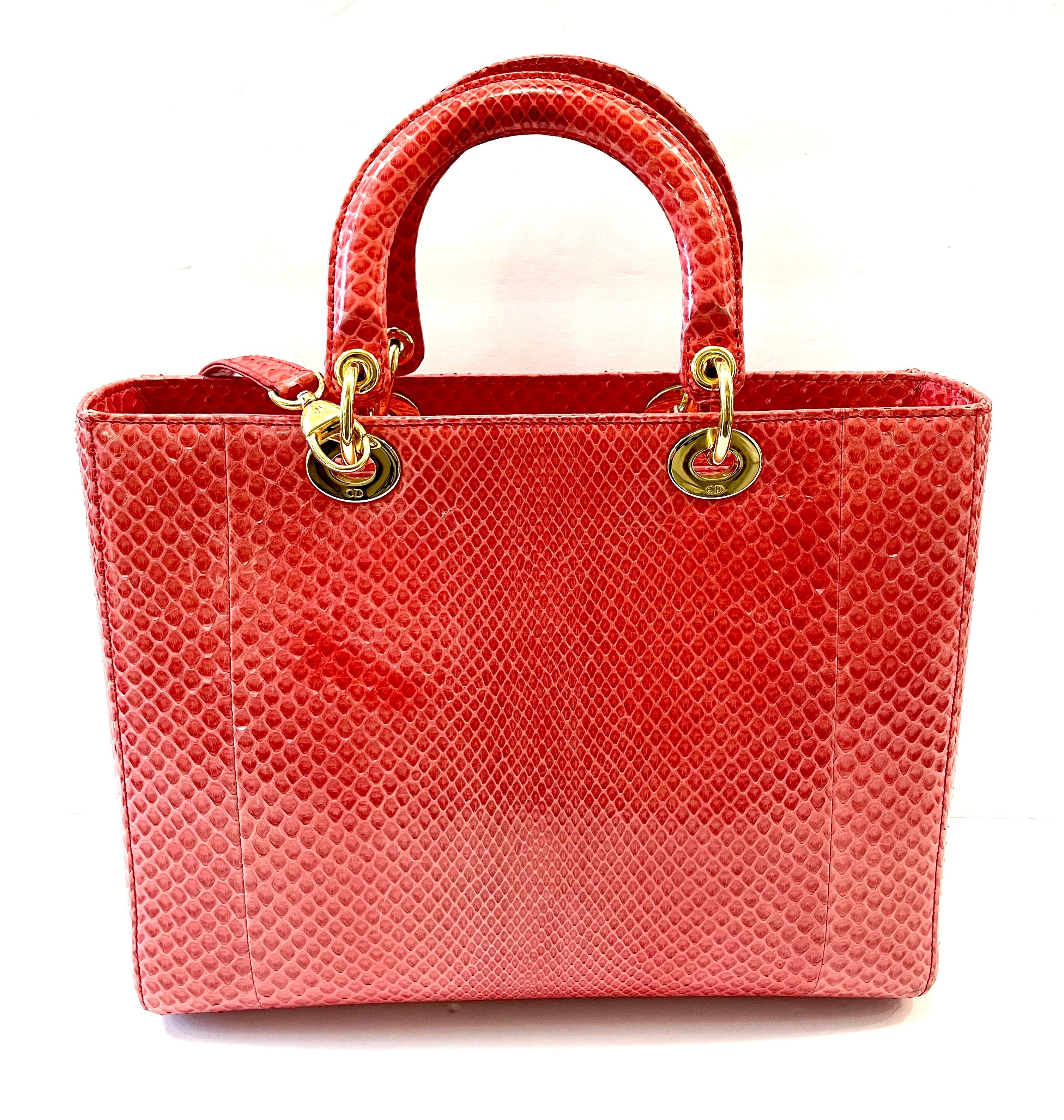DIOR PYTHON LEATHER LARGE LADY DIOR BAG