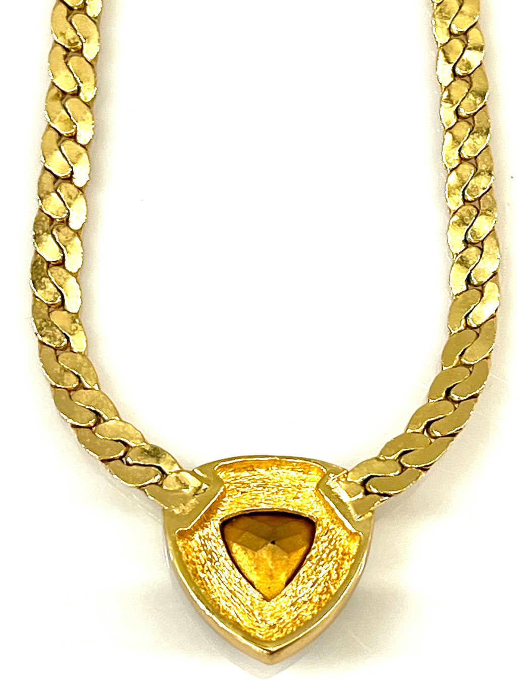 CHRISTIAN DIOR VINTAGE SNAKE CHAIN BLUE CRYSTAL CENTERPIECE CHOKER