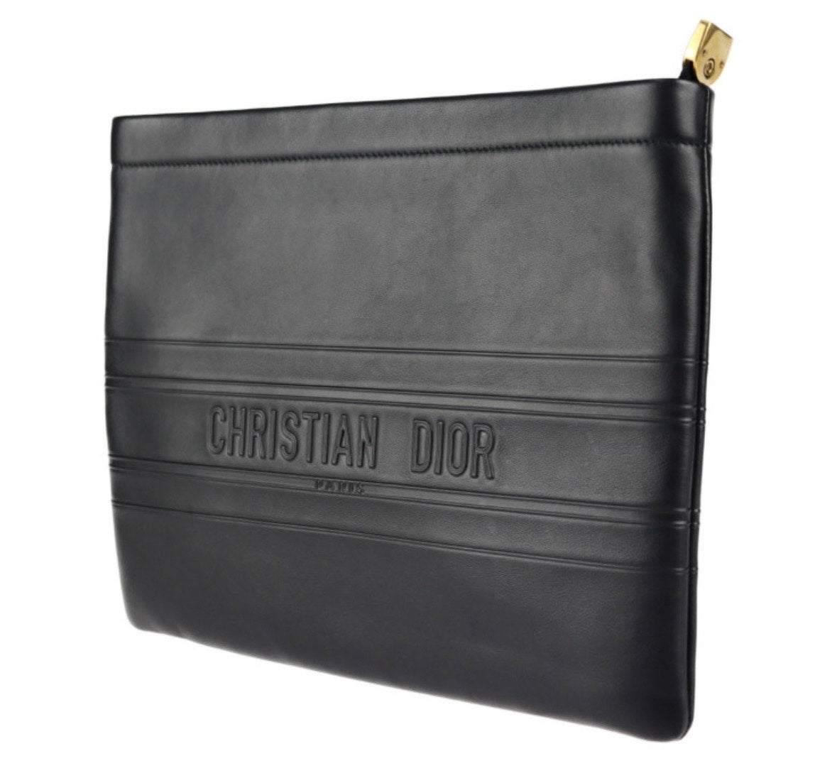 DIOR CLUTCH BLACK LEATHER BAG