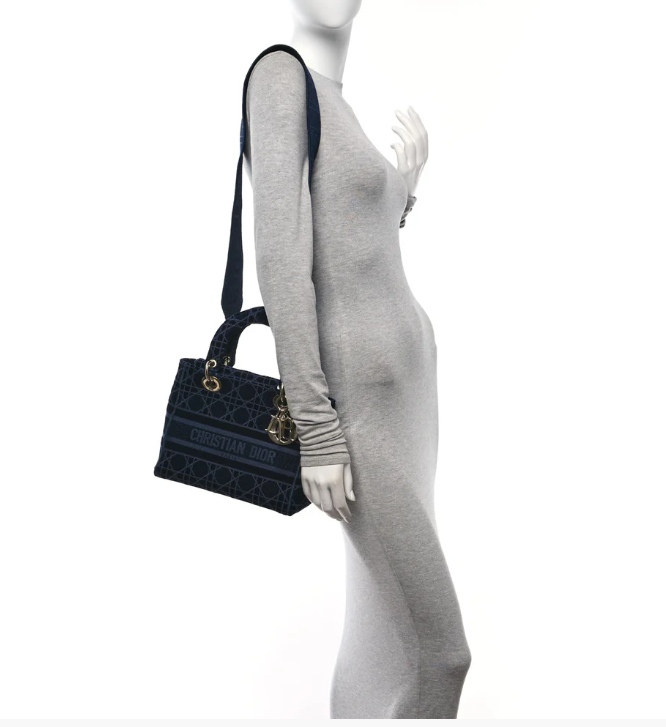 DIOR VELVET CANNAGE MEDIUM LADY D-LITE BAG