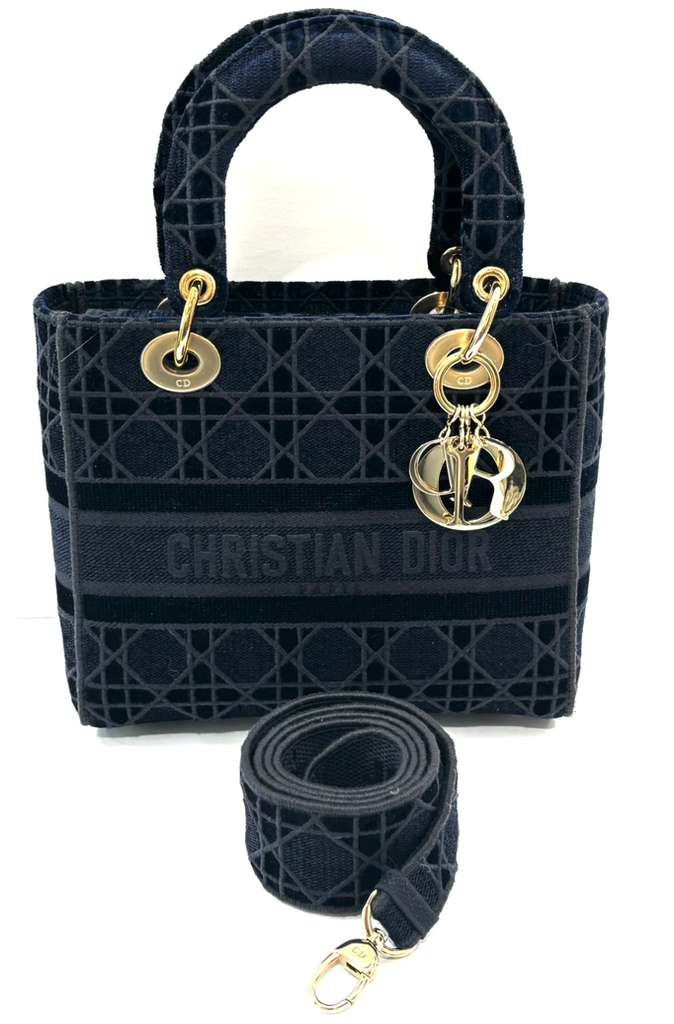 DIOR VELVET CANNAGE MEDIUM LADY D-LITE BAG
