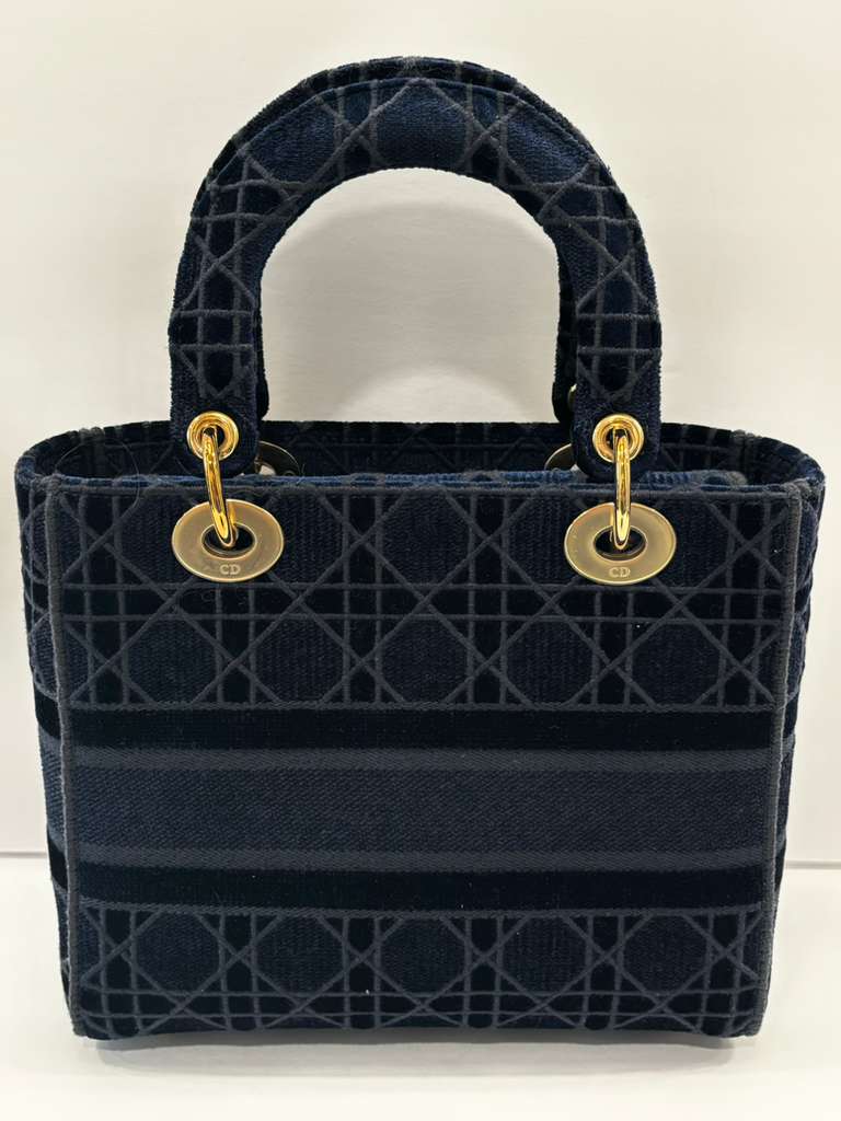 DIOR VELVET CANNAGE MEDIUM LADY D-LITE BAG