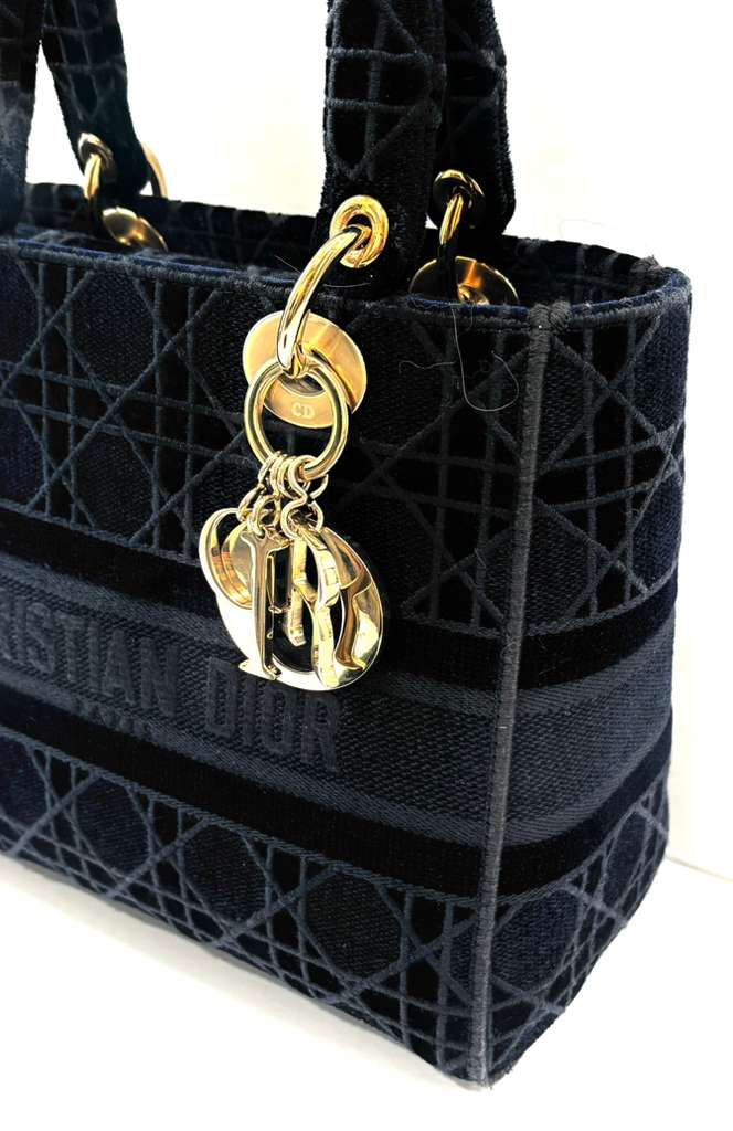 DIOR VELVET CANNAGE MEDIUM LADY D-LITE BAG
