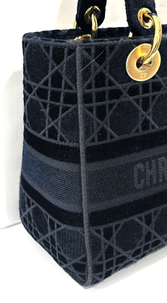 DIOR VELVET CANNAGE MEDIUM LADY D-LITE BAG