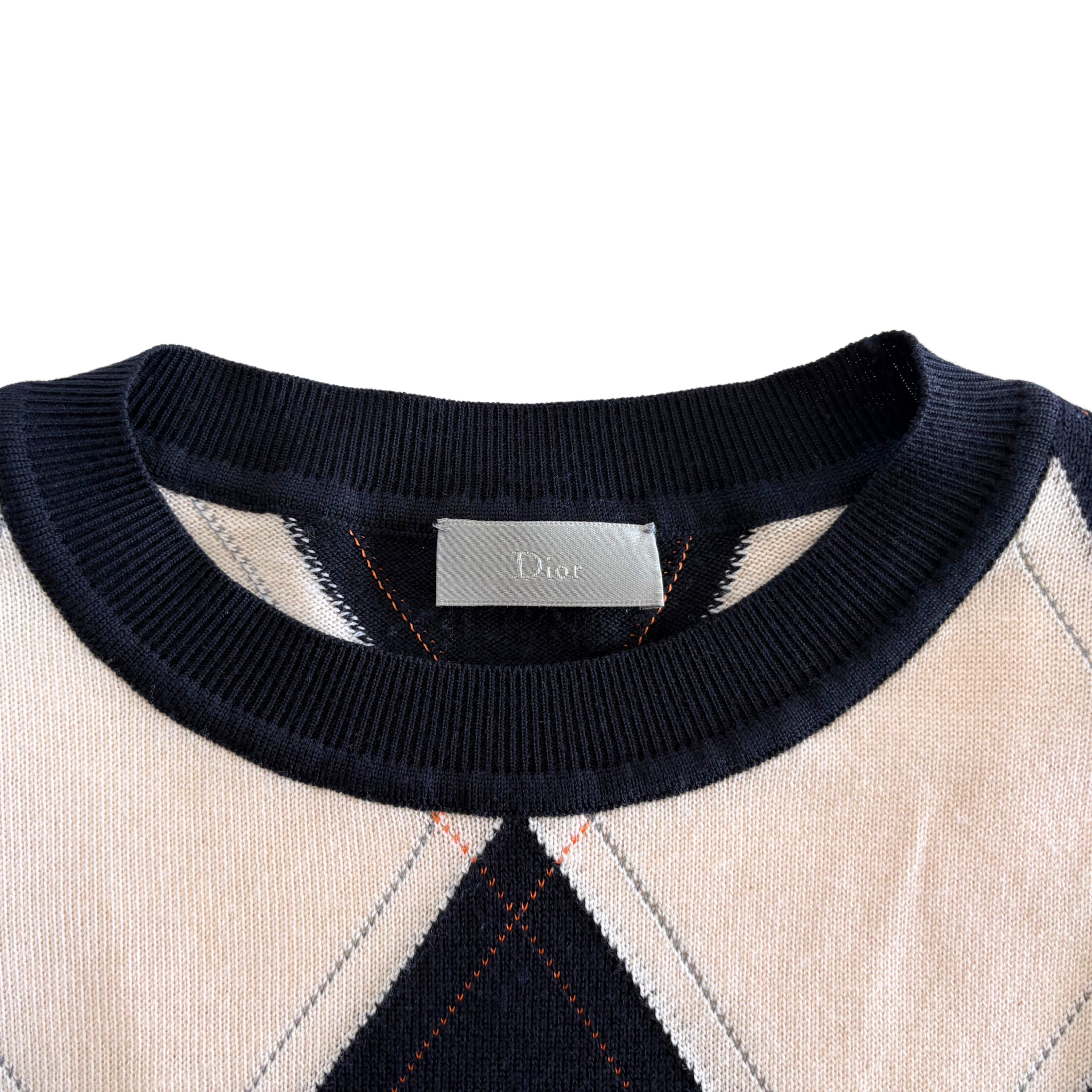 Christian Dior Argyle Pullover Sweater - Men's M