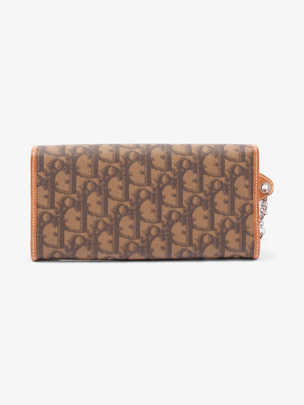 Christian Dior Romantique Continental Wallet Brown Oblique Coated Canvas