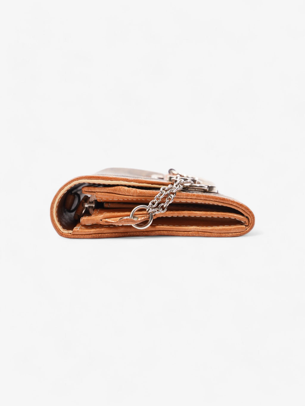 Christian Dior Romantique Continental Wallet Brown Oblique Coated Canvas