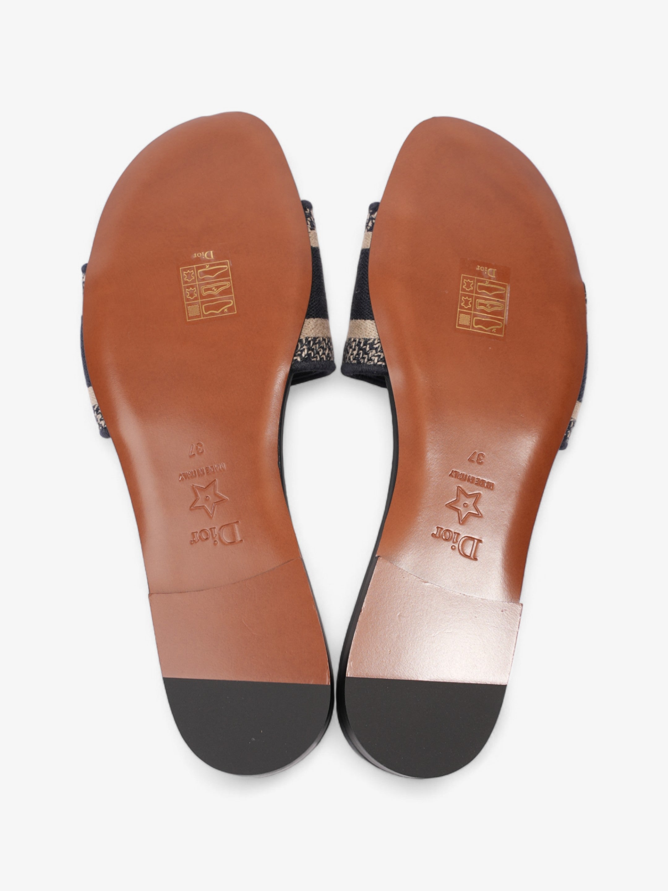 Christian Dior Dway Blue Oblique / Beige Cotton EU 37 UK 4