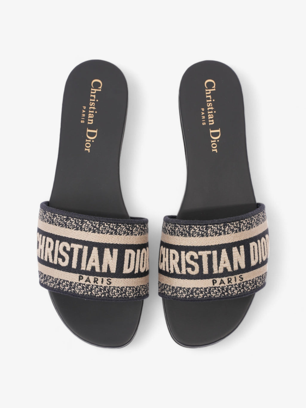 Christian Dior Dway Blue Oblique / Beige Cotton EU 37 UK 4