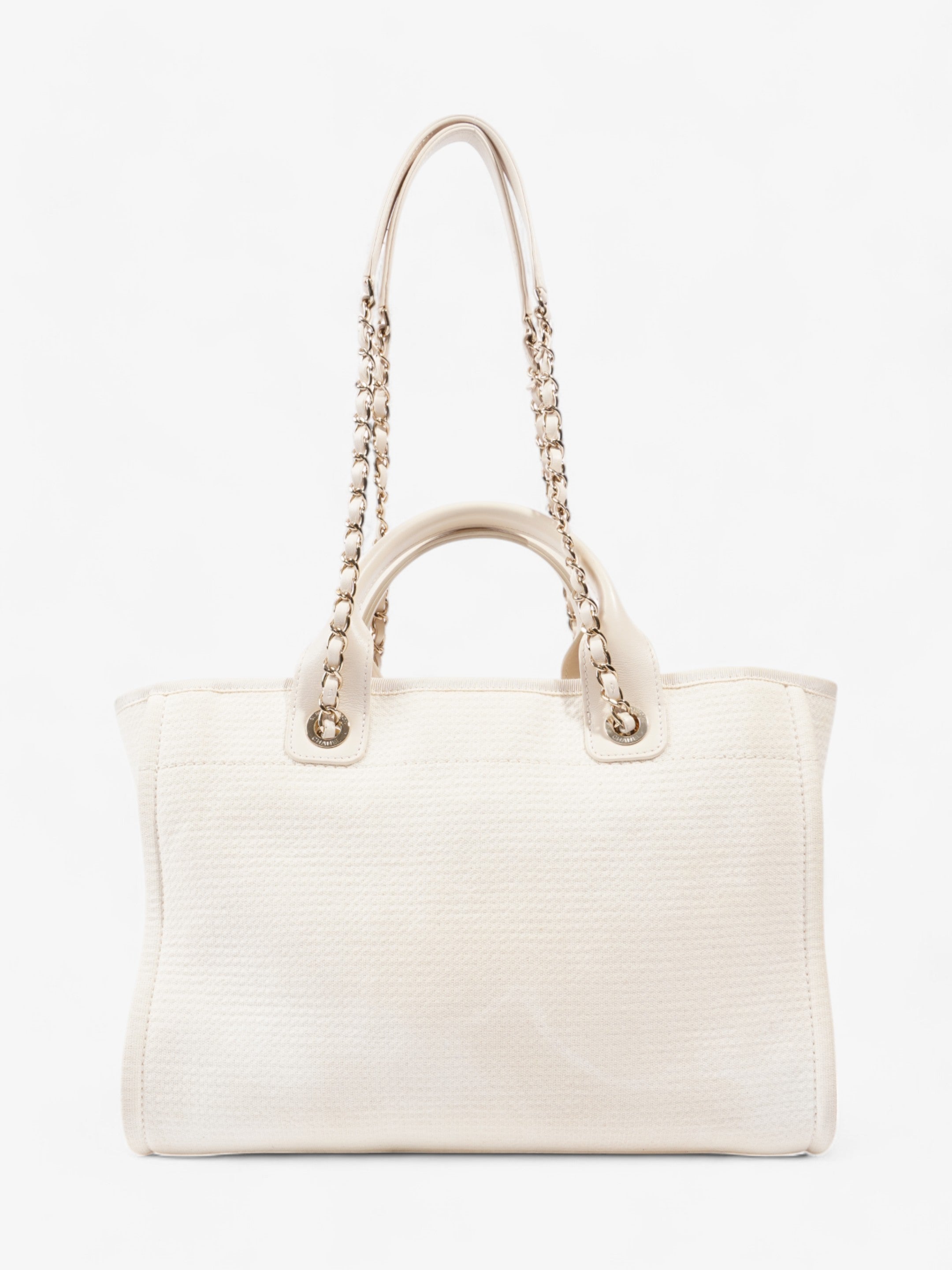 Chanel Deauville Tote Bag Cream Tweed Medium