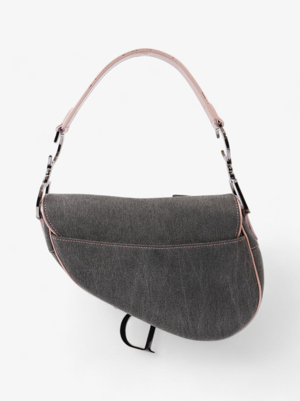 Christian Dior Saddle Bag Grey / Light Pink Denim