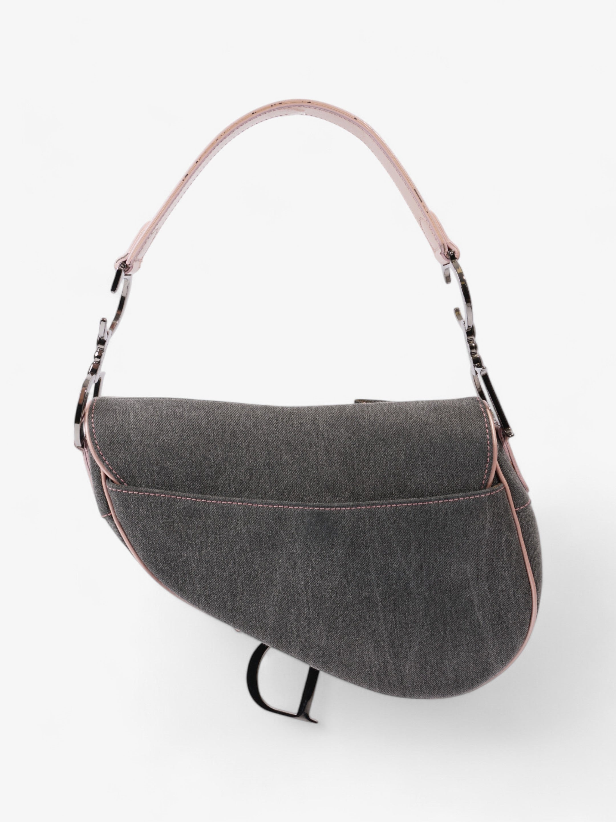 Christian Dior Saddle Bag Grey / Light Pink Denim