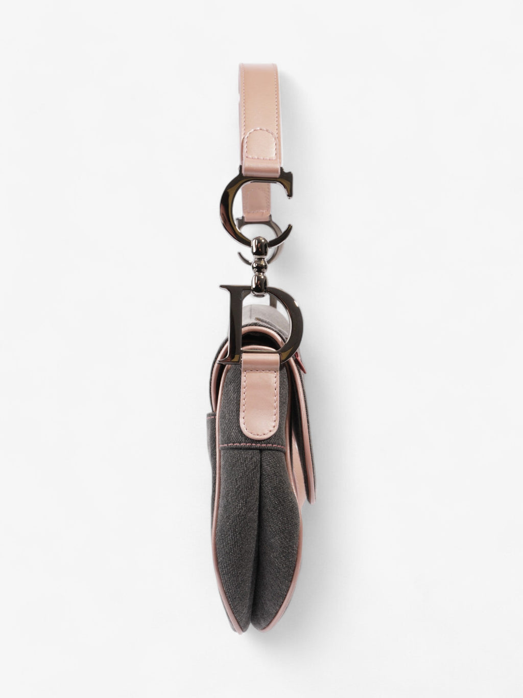 Christian Dior Saddle Bag Grey / Light Pink Denim