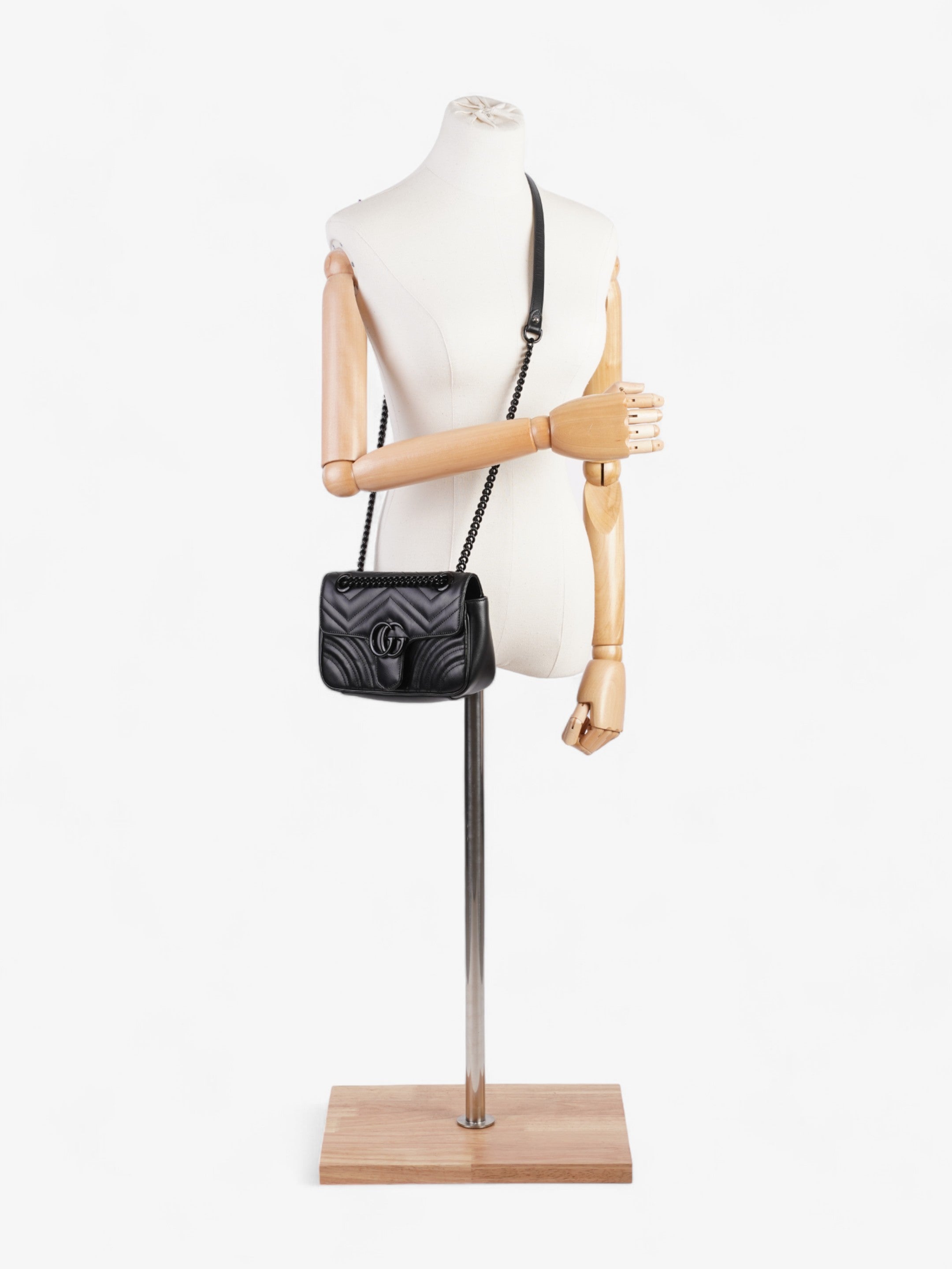 Gucci GG Marmont Black Matelasse Leather Mini