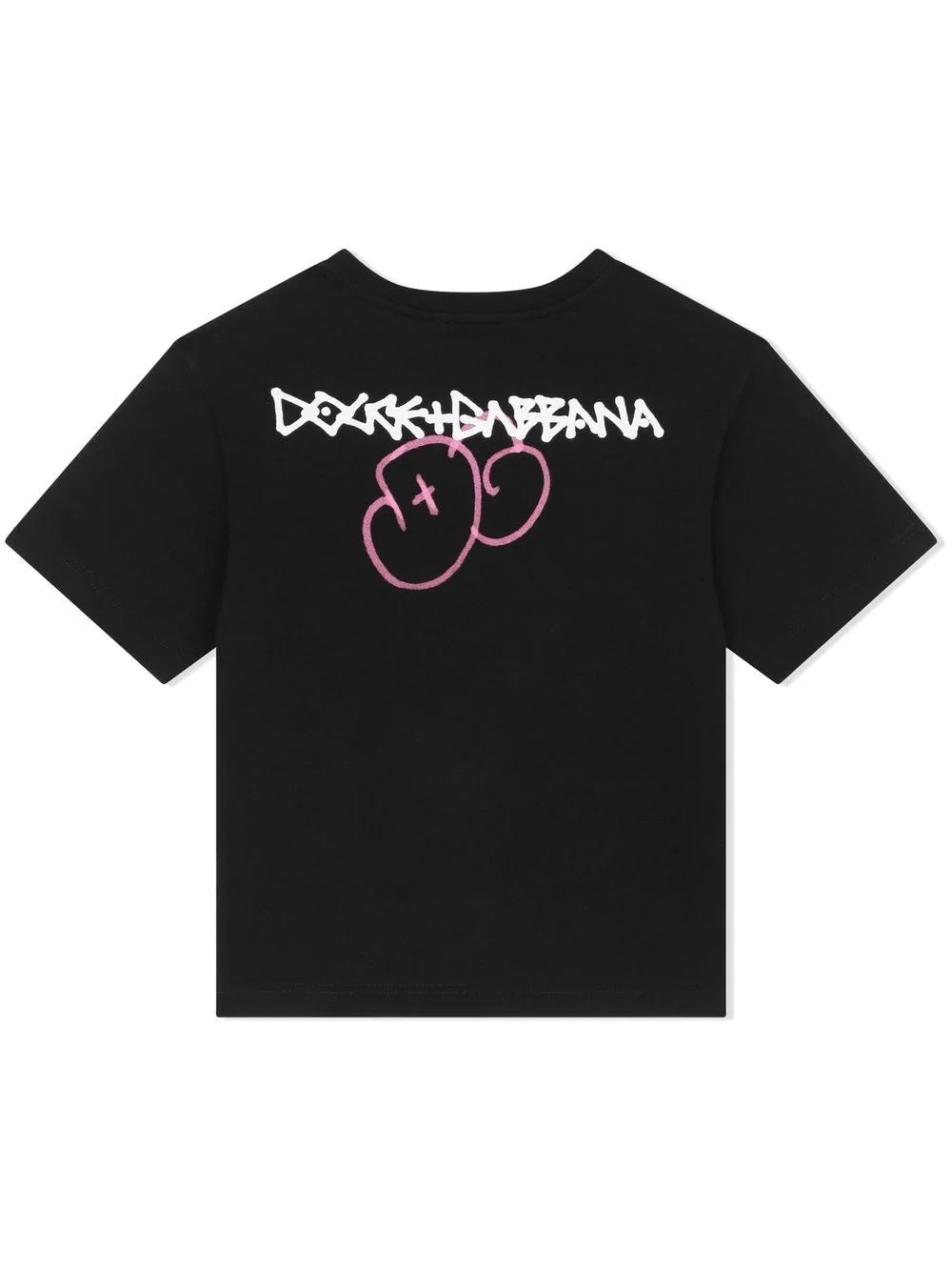 DOLCE & GABBANA KIDS LOGO PRINT COTTON T-SHIRT