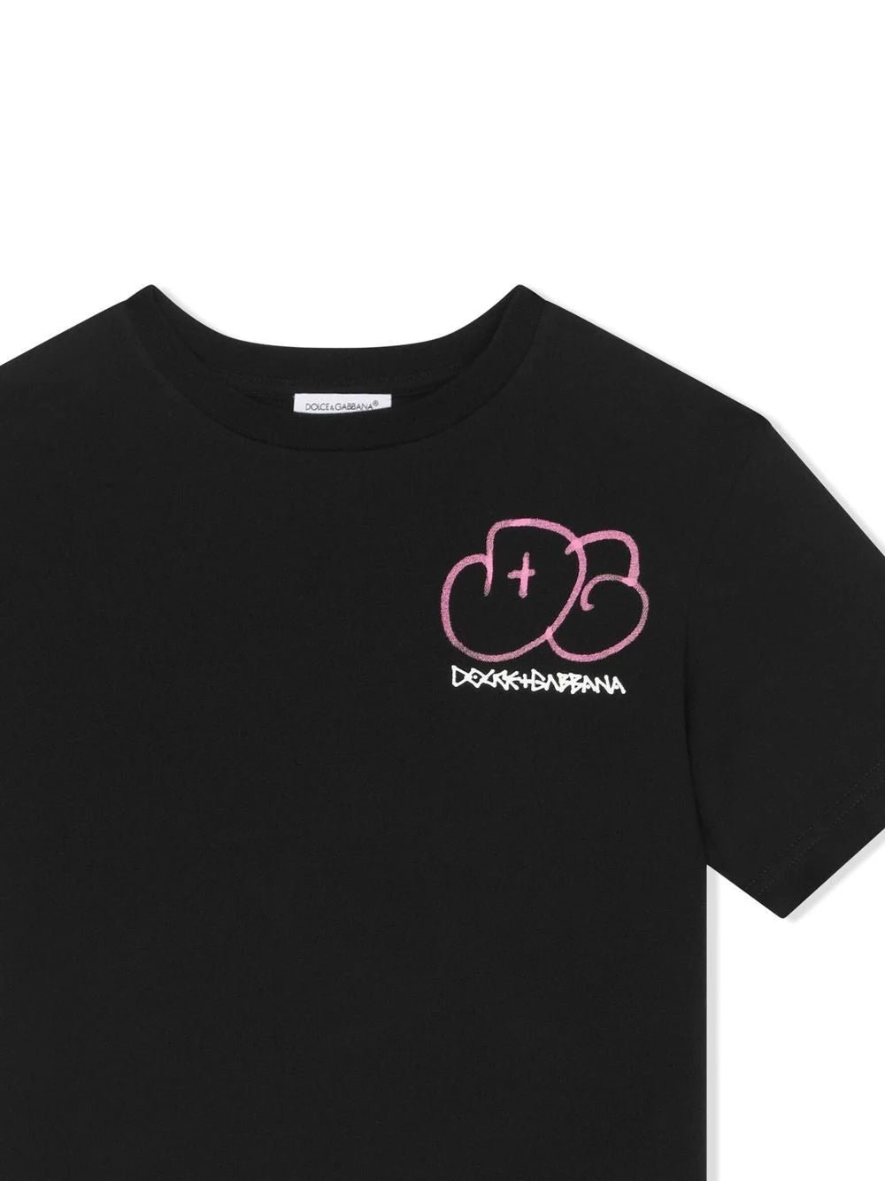 DOLCE & GABBANA KIDS LOGO PRINT COTTON T-SHIRT