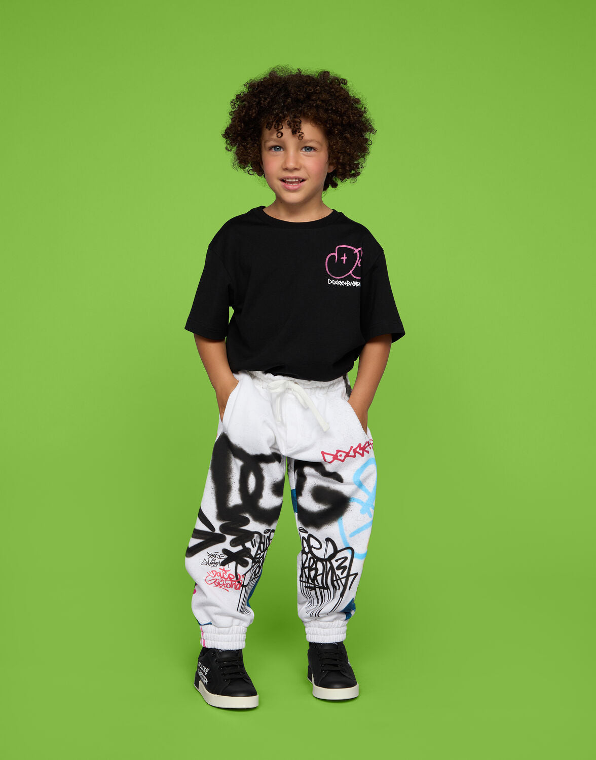 DOLCE & GABBANA KIDS LOGO PRINT COTTON T-SHIRT