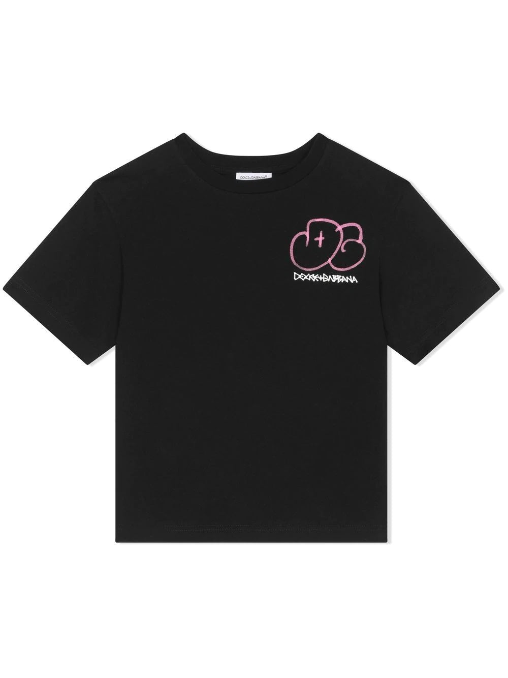 DOLCE & GABBANA KIDS LOGO PRINT COTTON T-SHIRT