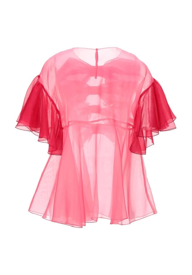 DOLCE & GABBANA MULTIPLE BOW SILK ORGANZA BLOUSE