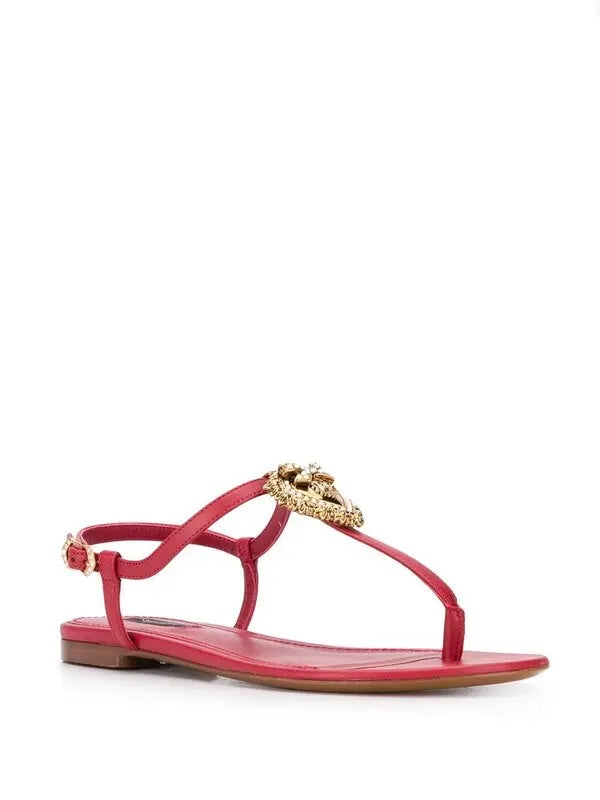 DOLCE & GABBANA NAPPA LEATHER DEVOTION SANDALS