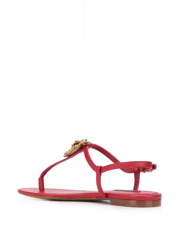 DOLCE & GABBANA NAPPA LEATHER DEVOTION SANDALS