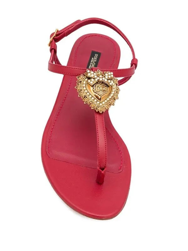DOLCE & GABBANA NAPPA LEATHER DEVOTION SANDALS