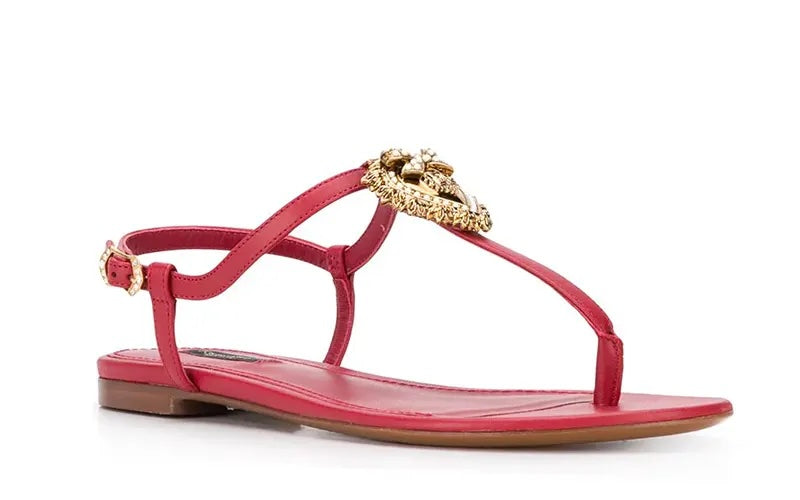 DOLCE & GABBANA NAPPA LEATHER DEVOTION SANDALS
