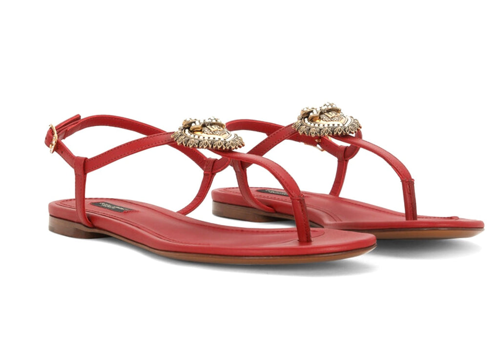 DOLCE & GABBANA NAPPA LEATHER DEVOTION SANDALS