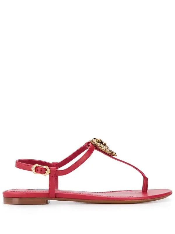 DOLCE & GABBANA NAPPA LEATHER DEVOTION SANDALS