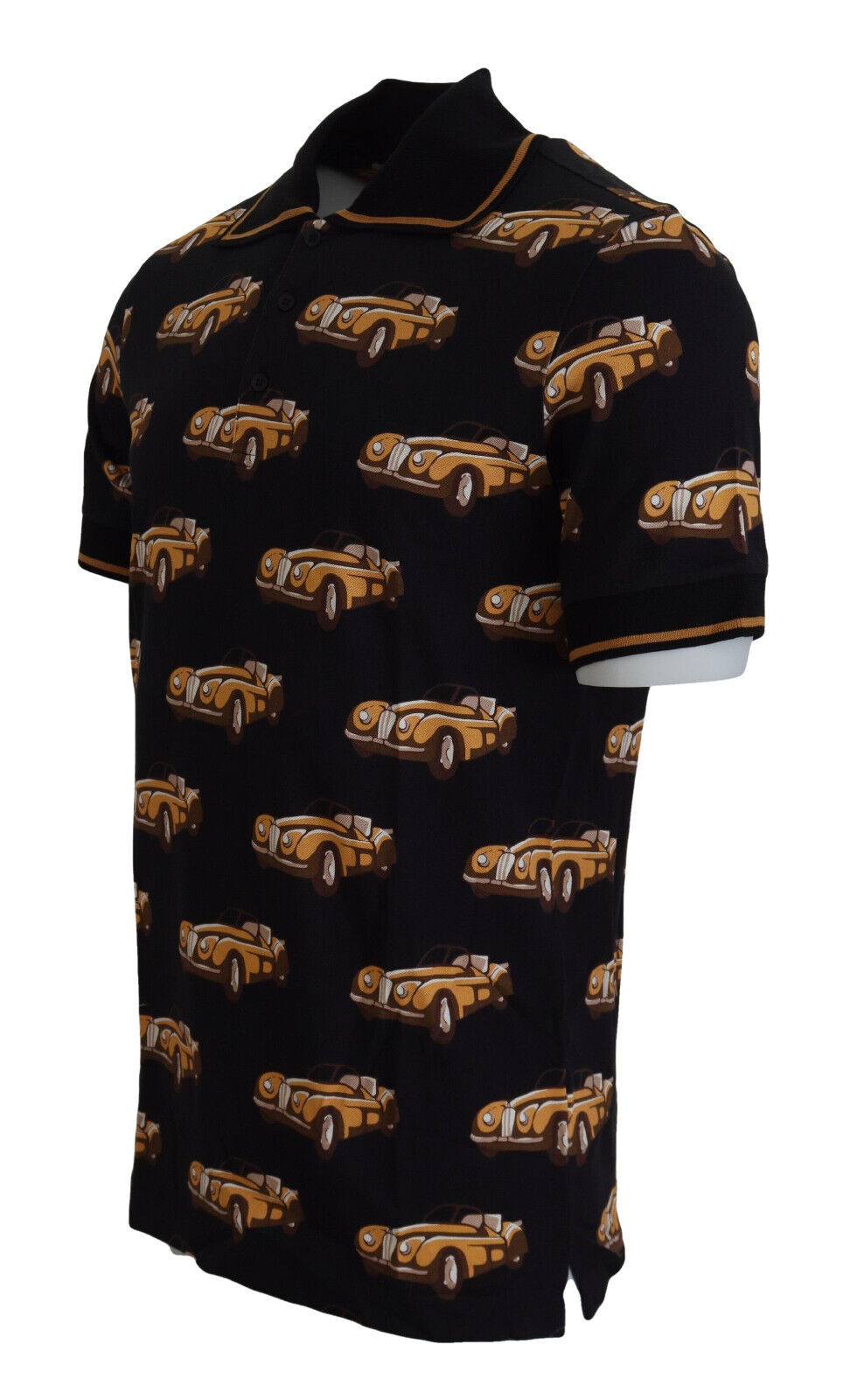 DOLCE & GABBANA OLDTIMER CAR PRINT POLO SHIRT