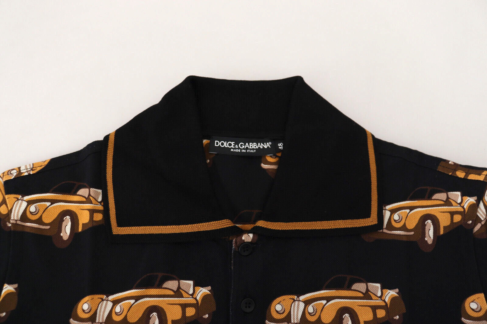 DOLCE & GABBANA OLDTIMER CAR PRINT POLO SHIRT