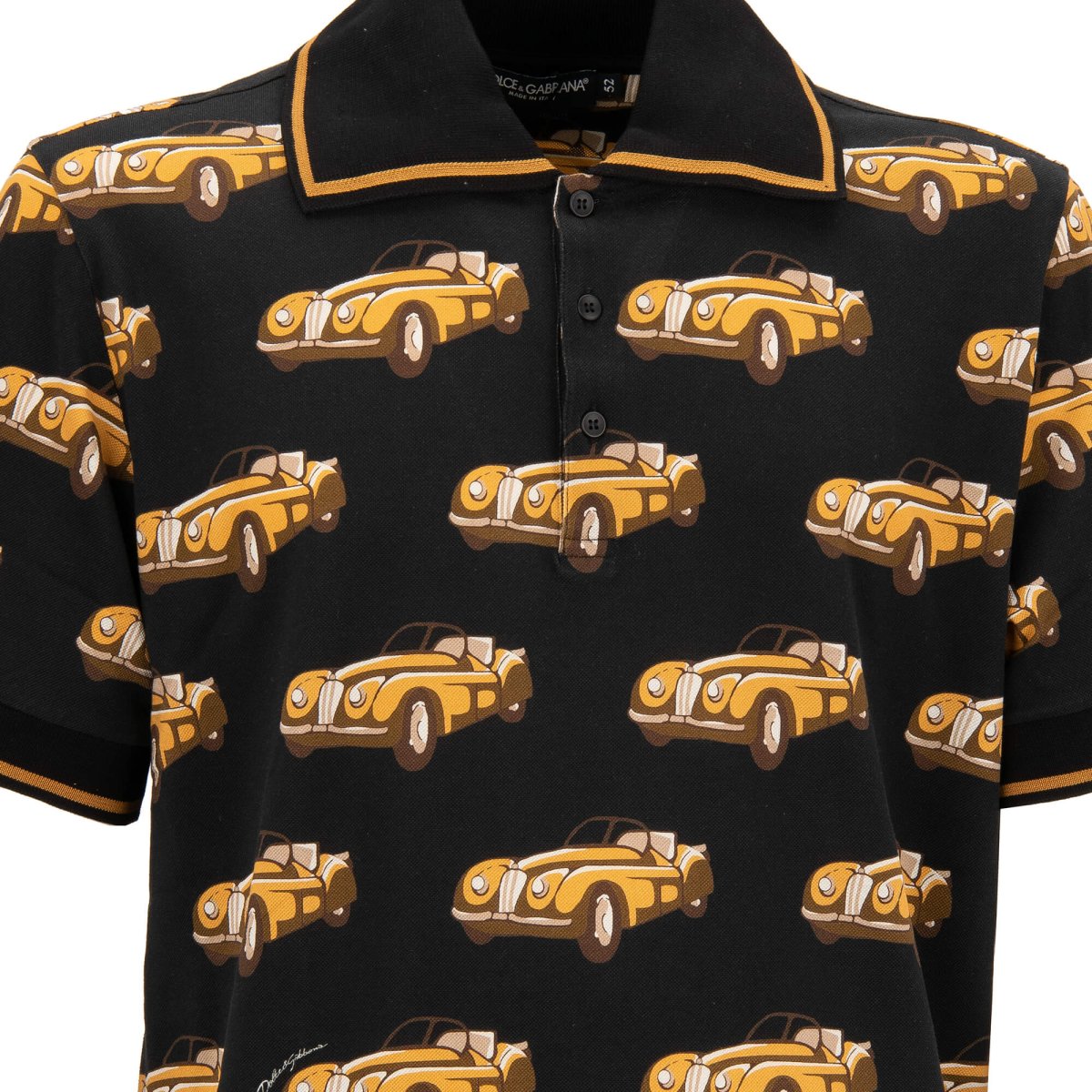 DOLCE & GABBANA OLDTIMER CAR PRINT POLO SHIRT