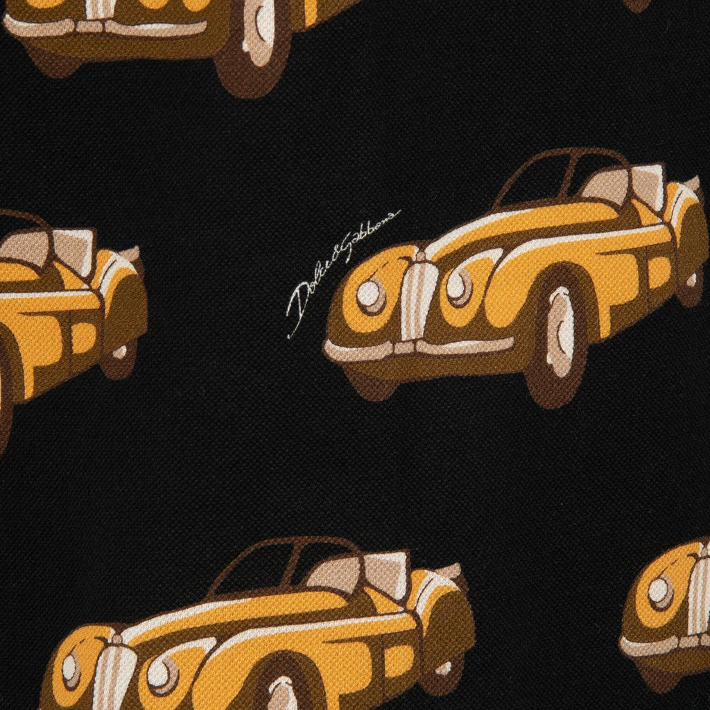 DOLCE & GABBANA OLDTIMER CAR PRINT POLO SHIRT