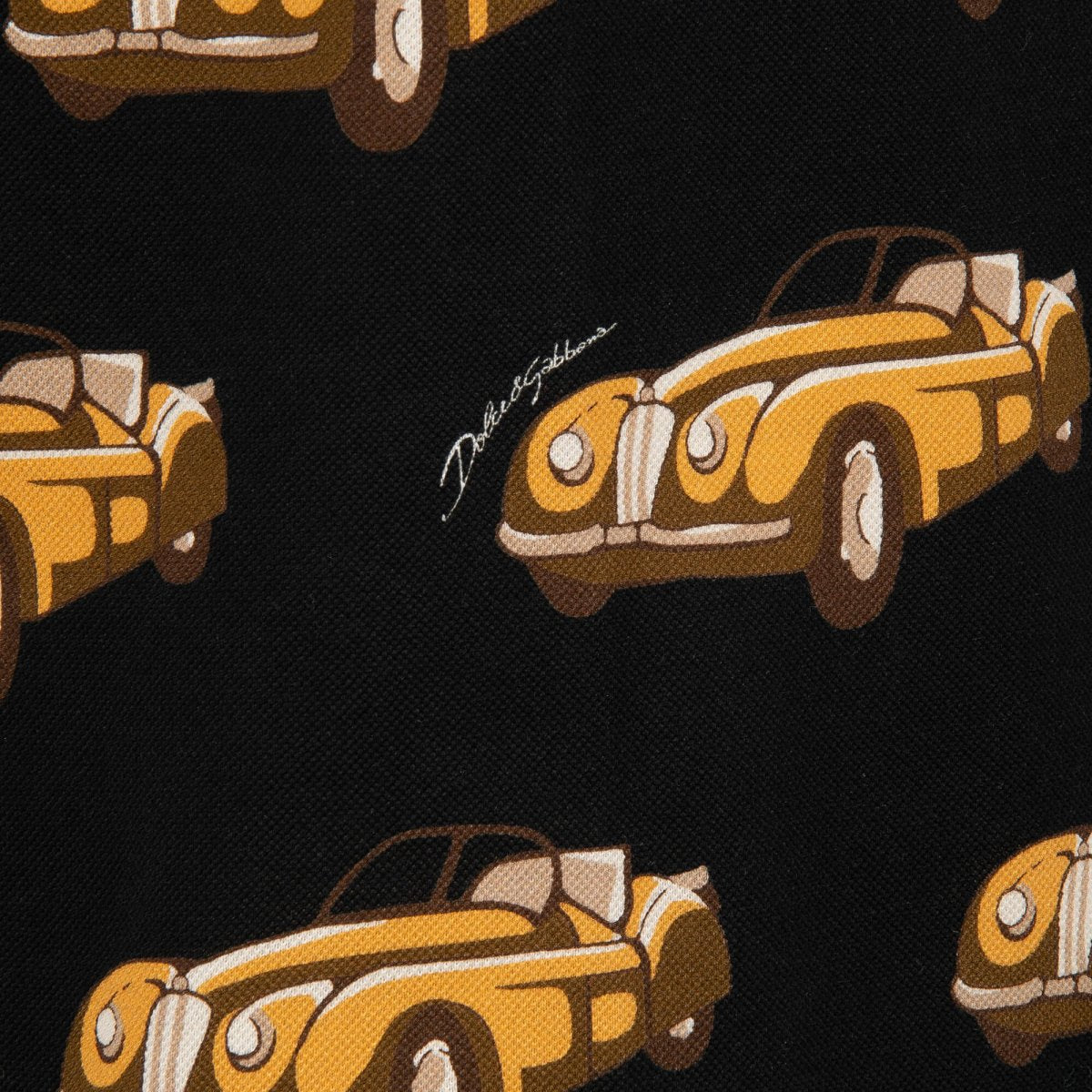 DOLCE & GABBANA OLDTIMER CAR PRINT POLO SHIRT