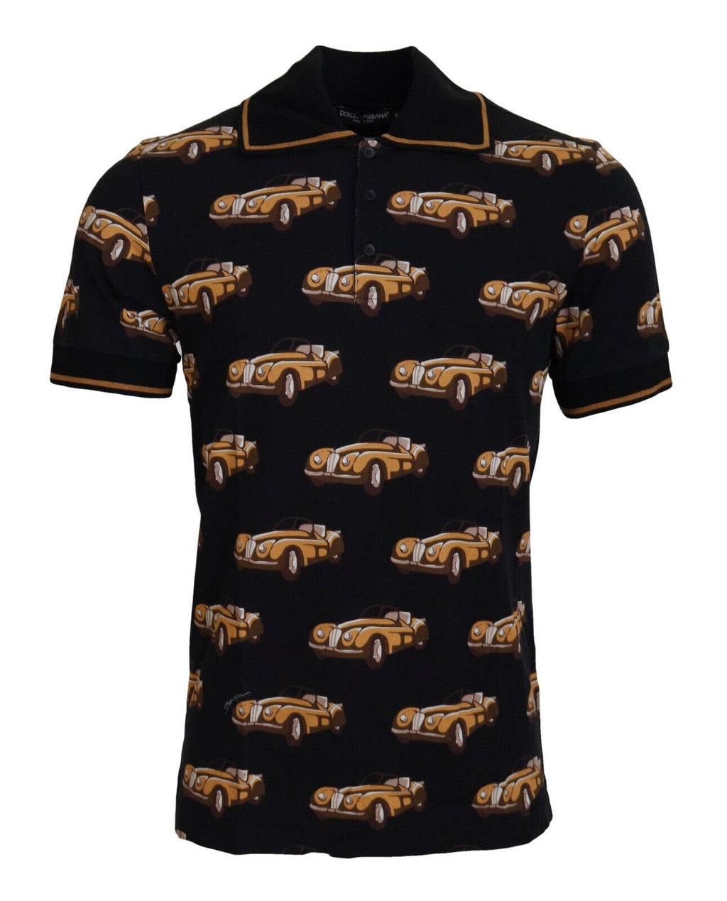 DOLCE & GABBANA OLDTIMER CAR PRINT POLO SHIRT