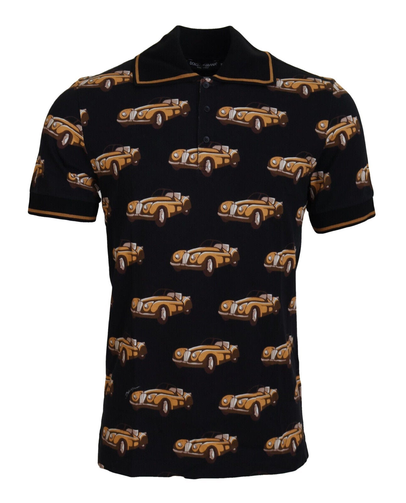 DOLCE & GABBANA OLDTIMER CAR PRINT POLO SHIRT