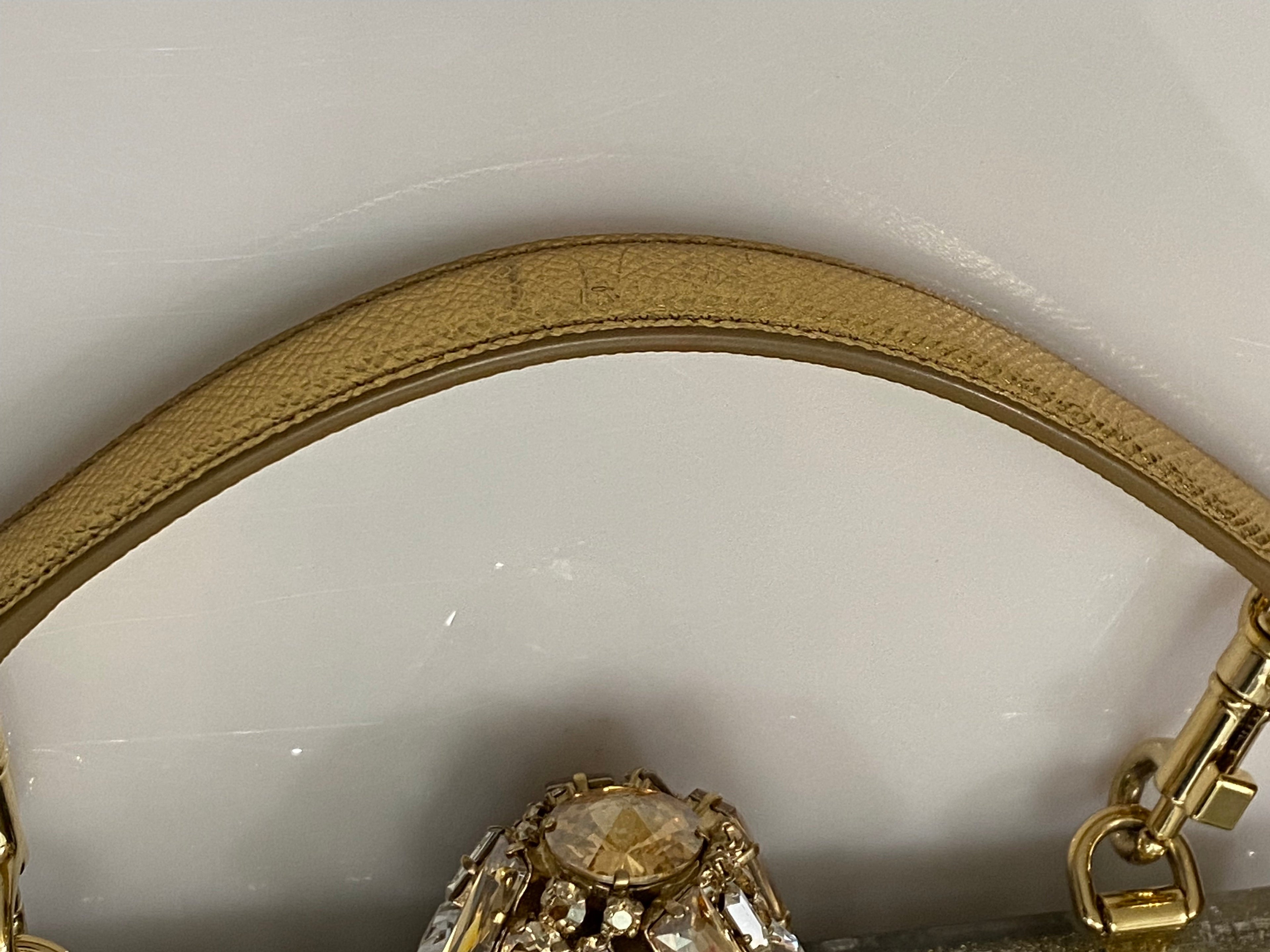 DOLCE & GABBANA GOLD VANDA CRYSTAL CLUTCH/HANDBAG