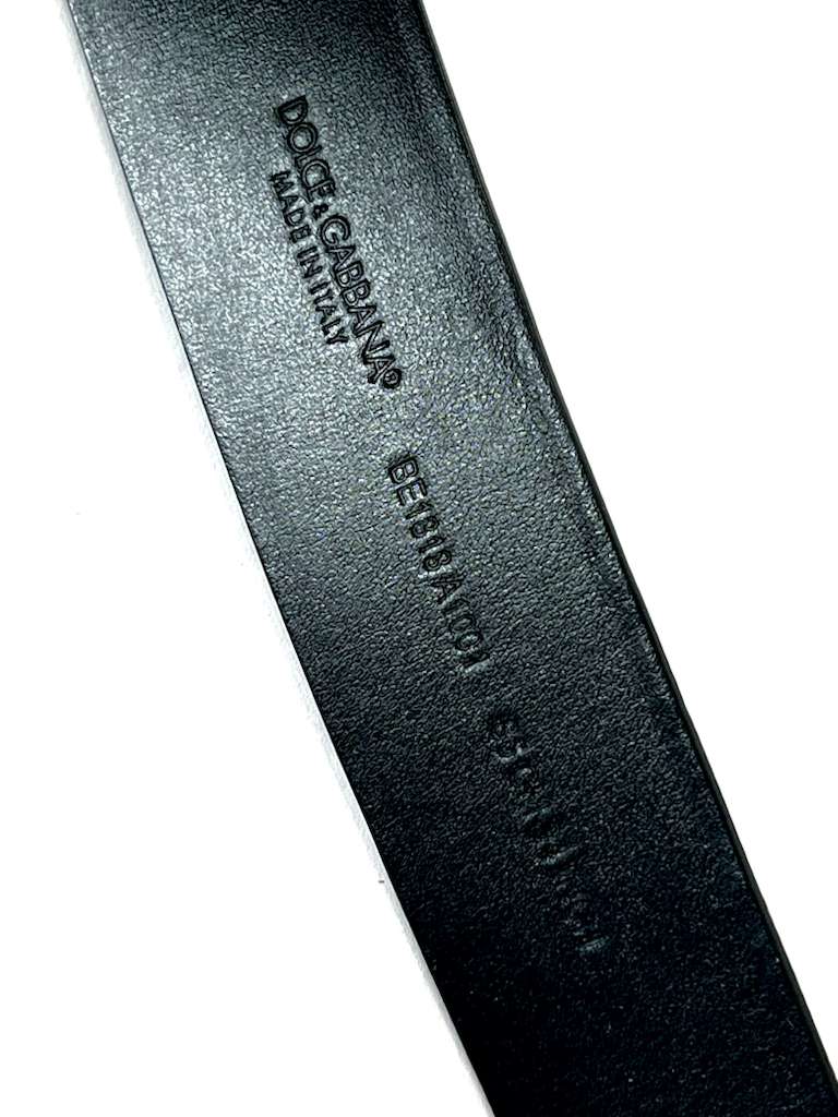 DOLCE & GABBANA GOLD-TONE LOGO BUCKLE LEATHER BELT