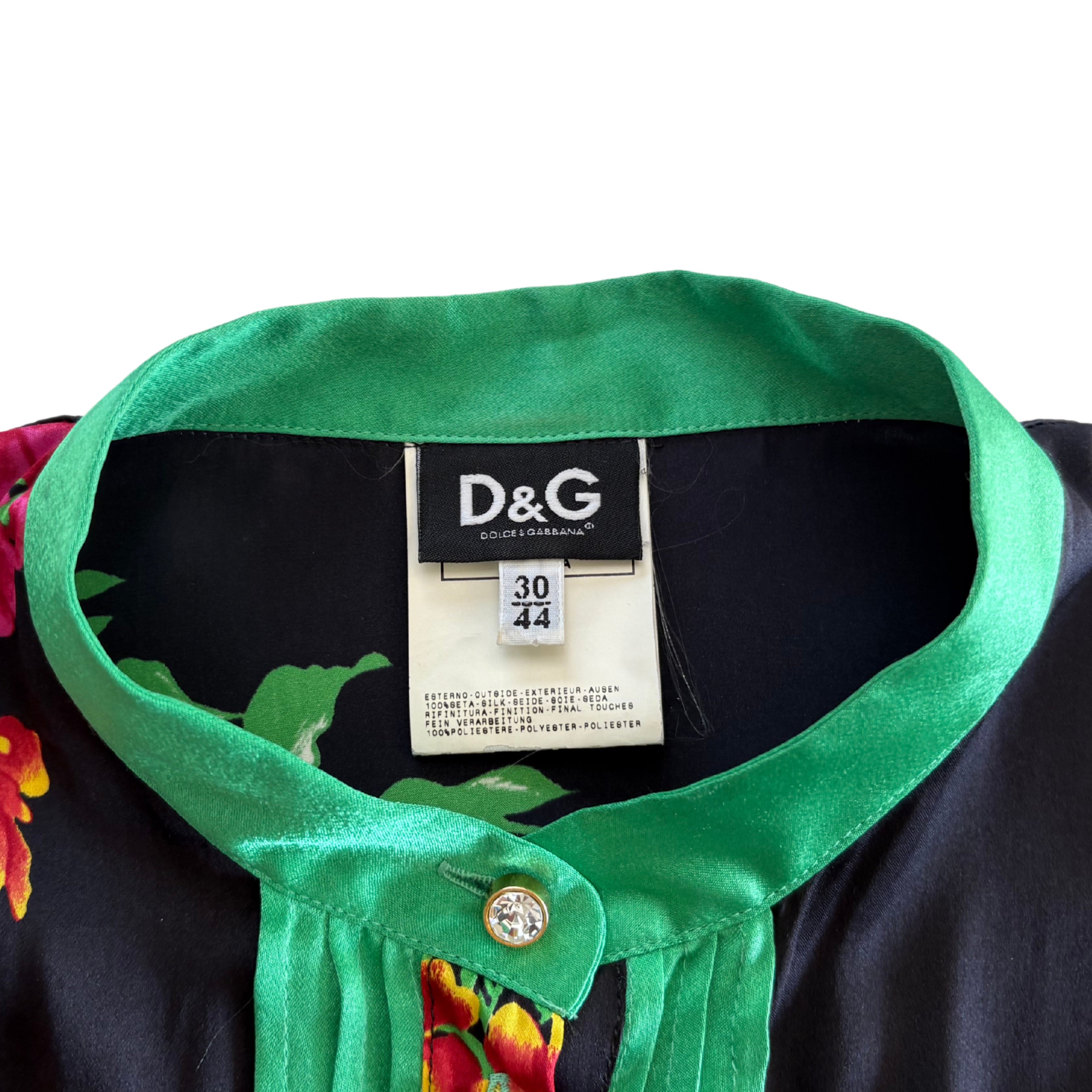 D&G Floral Silk Blouse - Women's 38