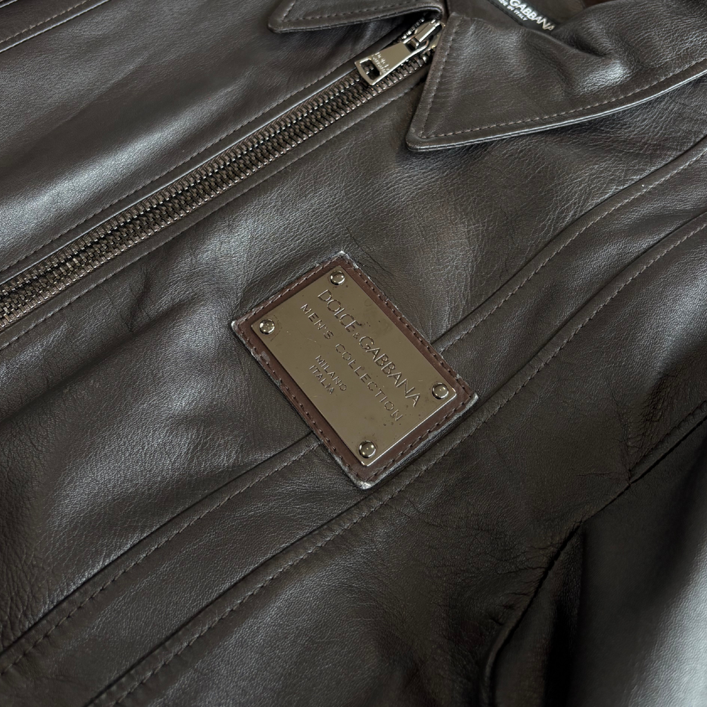 Dolce & Gabbana Leather Jacket - Men's 50