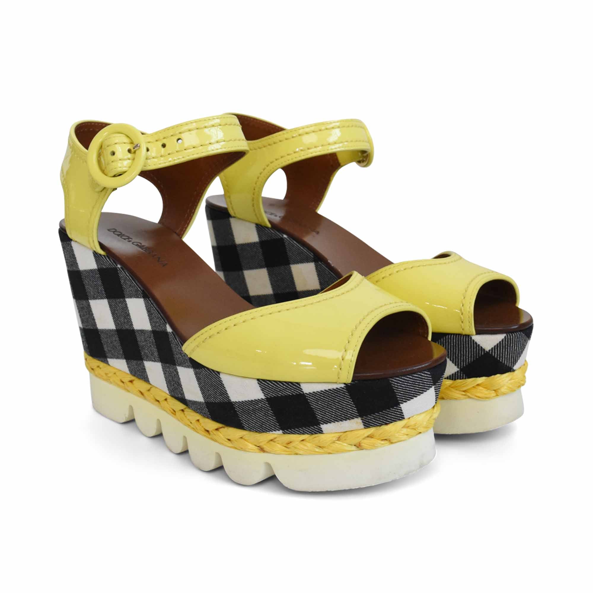 Dolce & Gabbana Checkered Wedges - Women's 37